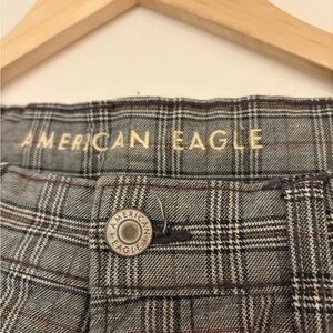 American Eagle Gray Plaid Trousers